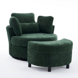 Swivel Armchair with Footstool