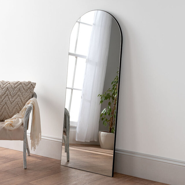 Hilderich Arched Wood Framed Full Length Mirror