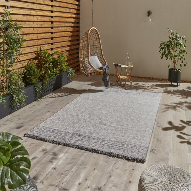 Shaly area rug Machine Woven Rectangle Silver
