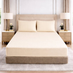 25cm Deep Pocket Fitted Sheet - Soft Microfiber Elasticated Bed Sheet Bottom