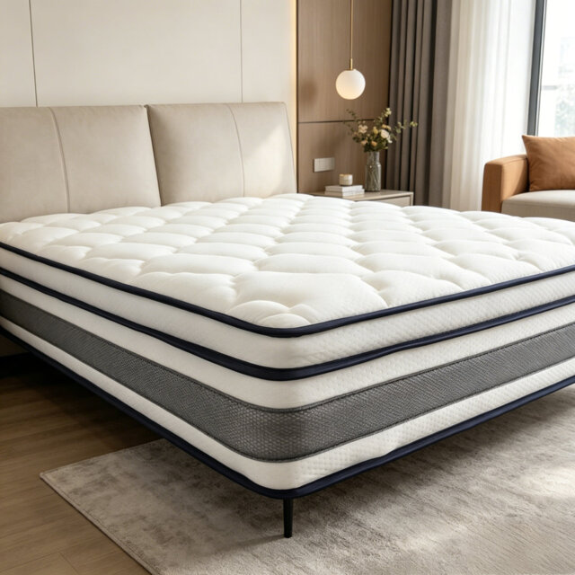 30cm Hybrid Pocket Sprung Mattress, 3-Layer Foam with Breathable Knitted Cover, Independent Pocket Spring Mattress for Pressure Relief & Motion Isolat