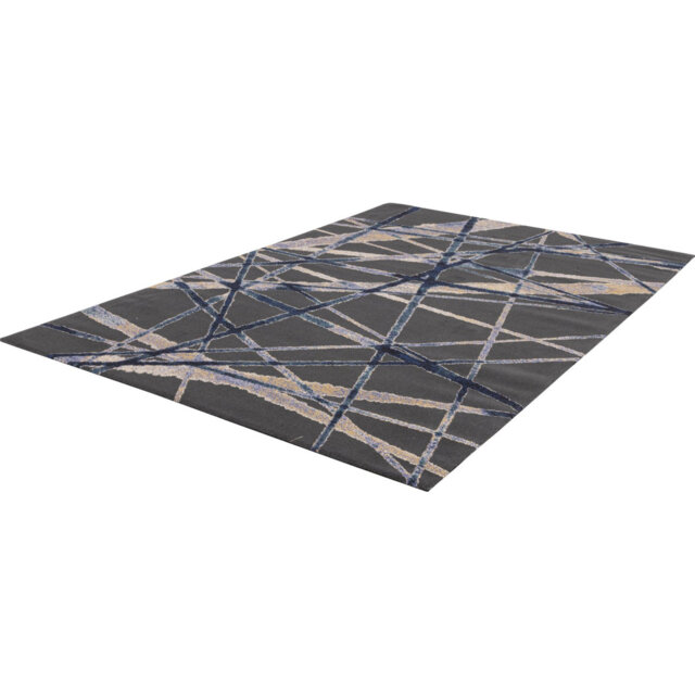 Sticks Machine Woven Graphite Rug