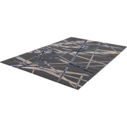 Sticks Machine Woven Graphite Rug