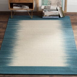 Mandalay Hand Hooked Wool Beige/Light Blue Rug