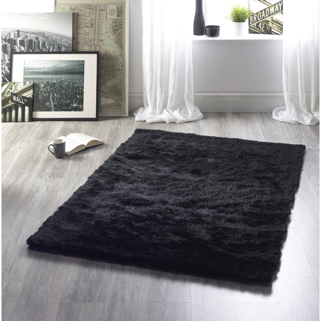 Sinead Hand Tufted Glamour Shimmer Charcoal/Black Rug