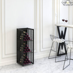 Lacey 48 Bottle Floor Wine Bottle Rack in Black