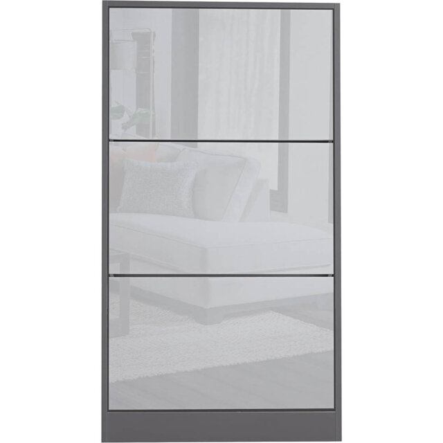 Shoe Cabinet with 3 Drawers, Pull Down Wooden Shoe Storage Organizer Cupboard Shoes Rack Cabinet Freestanding