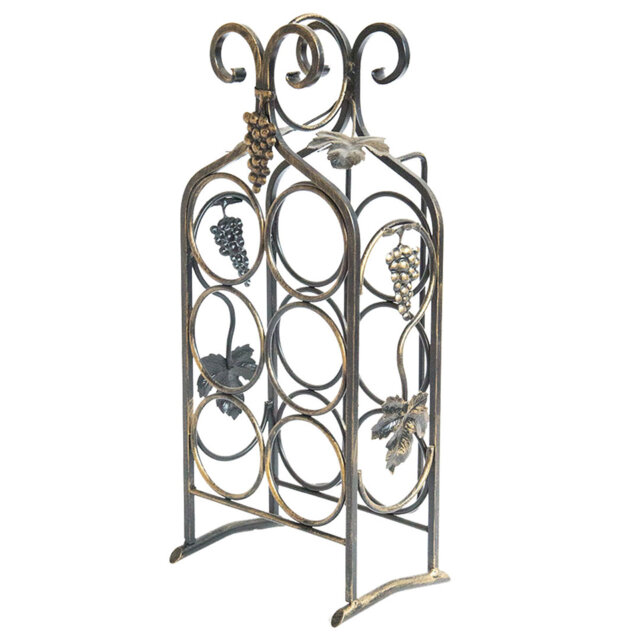 Camelot 6 Bottle Floor Wine Bottle Rack in Gold