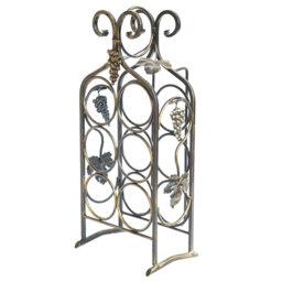 Camelot 6 Bottle Floor Wine Bottle Rack in Gold