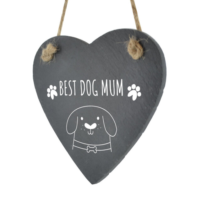 Hegarty Best Dog Mum Heart Slate Wall Décor