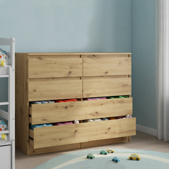 120 cm W Chest of 8 Drawers
