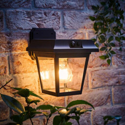 Matte Black 21.5cm H Solar Powered Integrated LED Outdoor Wall Lantern