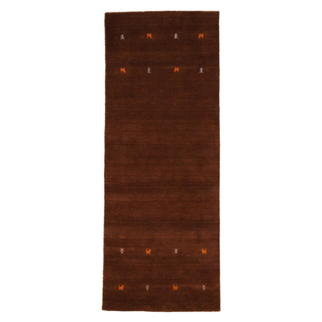 Handwoven Wool Gabbeh Uni Brown Rug