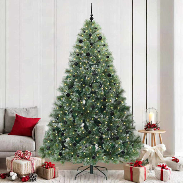 Artificial Christmas Tree with 300 LEDs Green PE and PVC