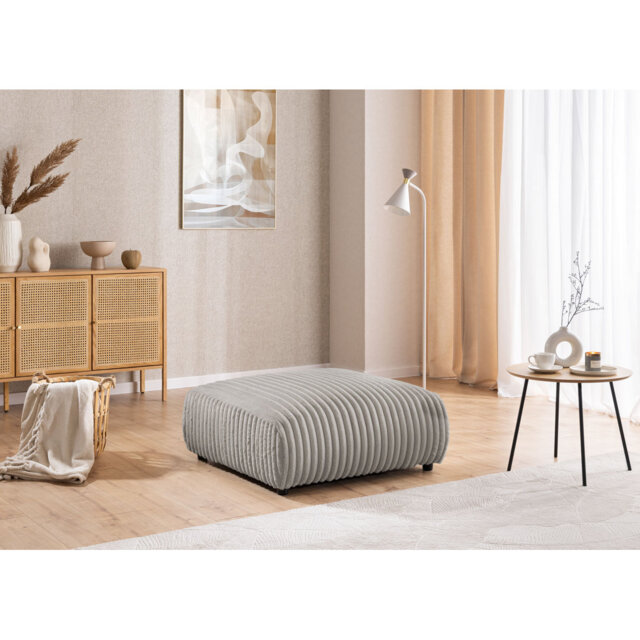 Mollis 88cm Wide Square No Pattern Pouf Ottoman