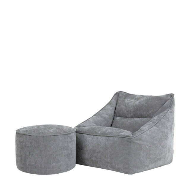 Bean Bag Bazaar Natalia Armchair Bean Bag and Round Footstool
