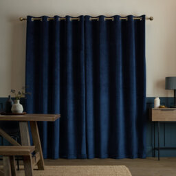 Super Thermal Blackout Matt Velour Eyelet Curtains