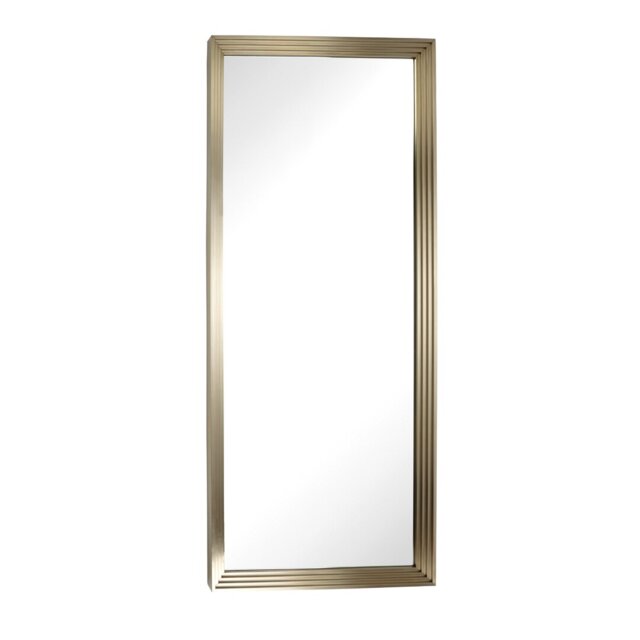 Adrena Metal Framed Wall Mounted Full Length Mirror in Brushed Brass