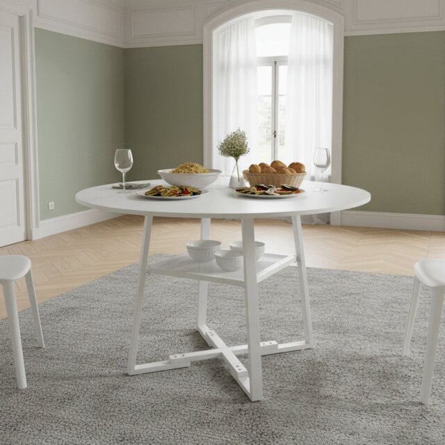 Metal Base Dining Table