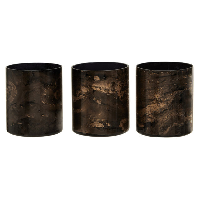 3 Piece Marble Tabletop Tealight Holder Set