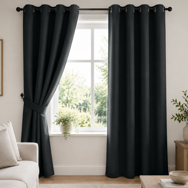 Bernards Blackout Thermal Insulated Noise Reducing Grommet Window & Door Curtain Panel