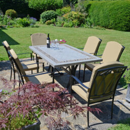 Burlington Dining Table with 6 ASCOT DELUXE Chairs Garden Set