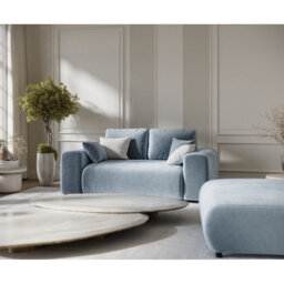 Two-seater square arms loveseat sofa