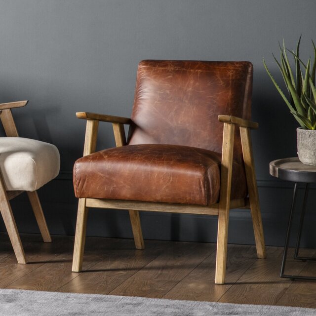 Flossy Genuine Leather Armchair