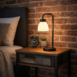 Alakai 41cm Desk Arch Metal Table Lamp with Glass Shade