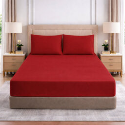 25cm Deep Pocket Fitted Sheet - Soft Microfiber Elasticated Bed Sheet Bottom