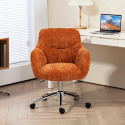Soft Chenille Upholstered Home Office Chair Swivel Desk Chair