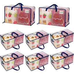 8 Pack Moving Bags And Large Christmas Decoration Storage Bins With Lids. Alternative To Moving Boxes, Packing Supplies For College. Heavy Duty Totes