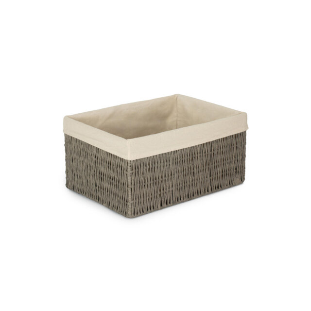 Wicker Paper Rope Storage Basket with Lining