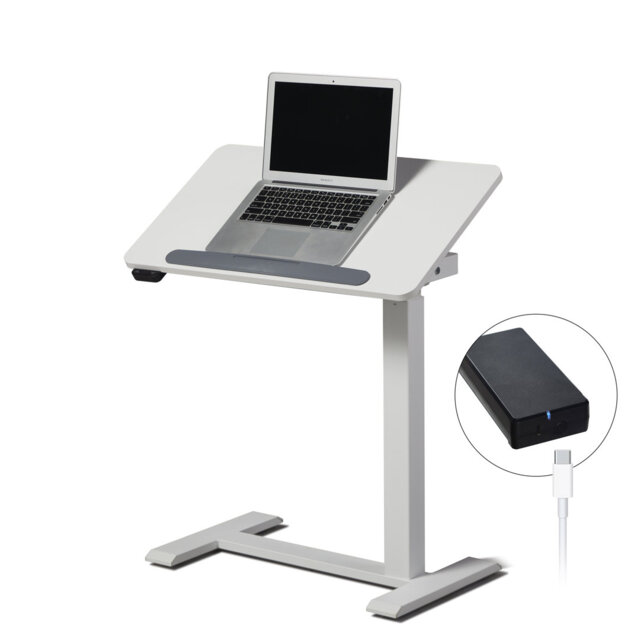 Akim 70cm W Laptop Standing Desk with Tilting Top & Rechargeable Battery and Two-Way Installation