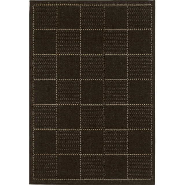 Minas Machine Woven Anti Slip Black Area Rug