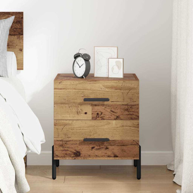 Bedside Cabinet Black Oak 40 X 35 X 47.5 Cm Engineered Wood