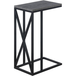 Alejadro End Table End/Side/Nesting Tables, Engineered Wood Paper Melamine Powder Coated Metal Frame, Weathered Gray/Black, 40.01 x 25.4 x 61.6 cm