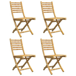 Vidaxl 4 Piece Folding Garden Chairs, 43 x 54 x 88cm, bamboo