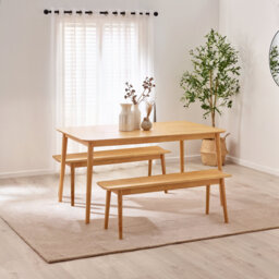 Drea Wooden Dining Table Set with 6 Soild Wood Dining Chairs - Traditional Farmhouse Kitchen Style