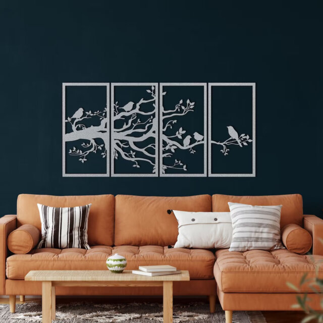 Handmade Traditional Plants & Flowers Wall Decor on Metal