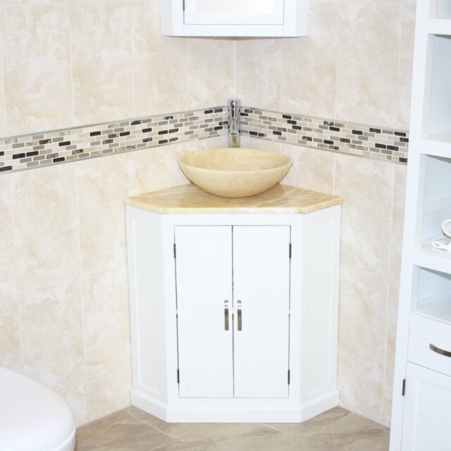 Ande 550mm Single Bathroom Vanity with Vessel Stone Basin