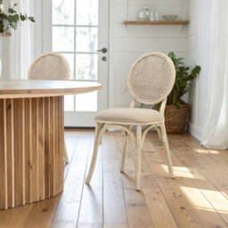 Aniket 45cm H Polyester Upholstered Side Chair in Cream