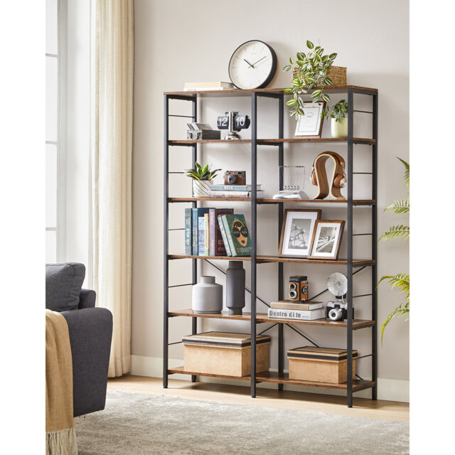 Aido 172.5mm H x 120cm W Steel Etagere Bookcase
