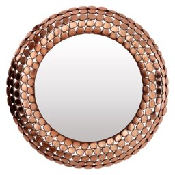 Syverson Round Metal Framed Wall Mounted Accent Mirror in Copper