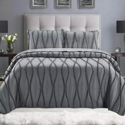 3 Piece Quilted Bedspread Reversible Comforter Bedding Set Bed Throw