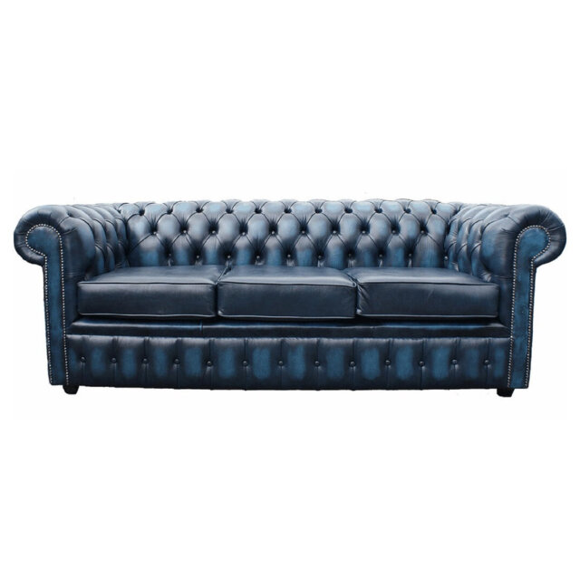 3 Seat Chesterfield Sofa In Antique Leather