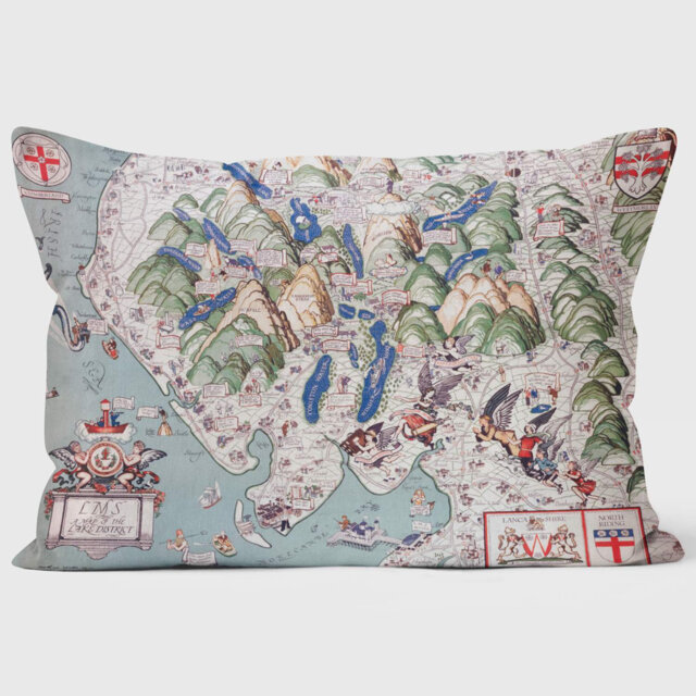 A Map of the Lake District’ LMS 1923-1947 - National Railway Museum Cushion