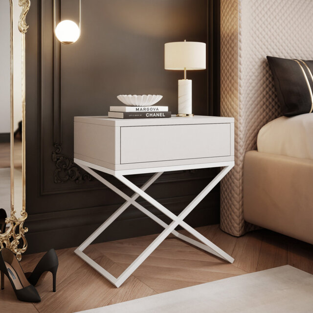 KSENO bedside table on a metal frame