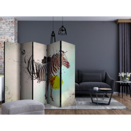 225cm W x 172cm H 5 - Panel Wood Folding Room Divider