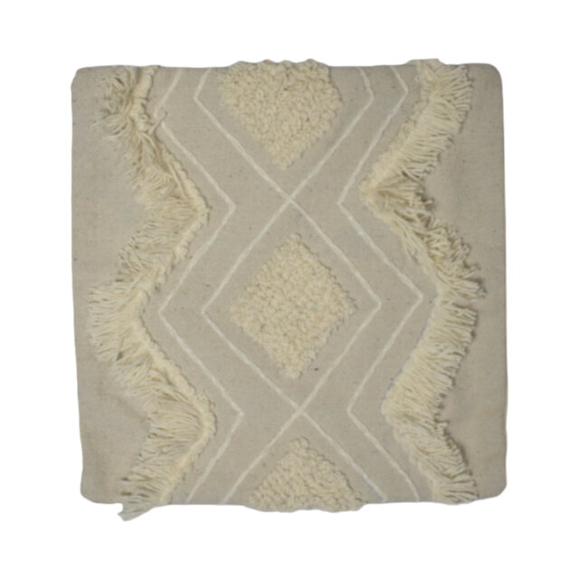 Jacob Geometric Cream Square Cushion